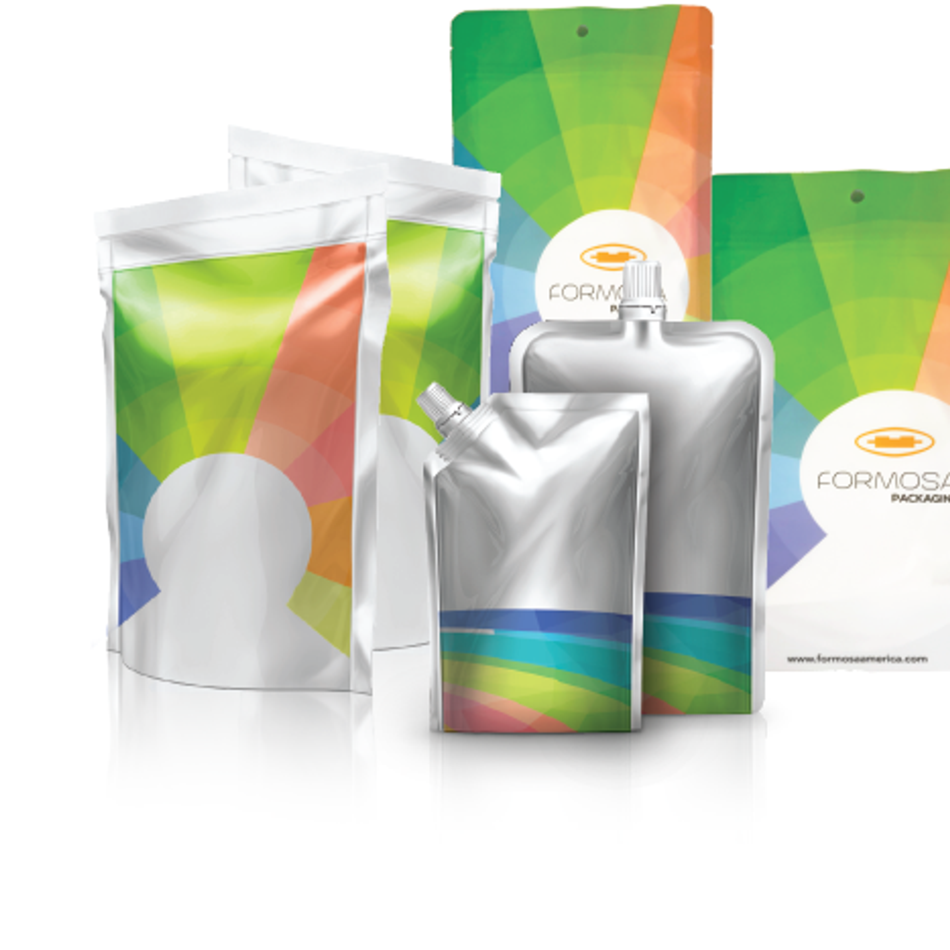 Unbranded custom stand-up pouches, spout pouches, and gusset bags