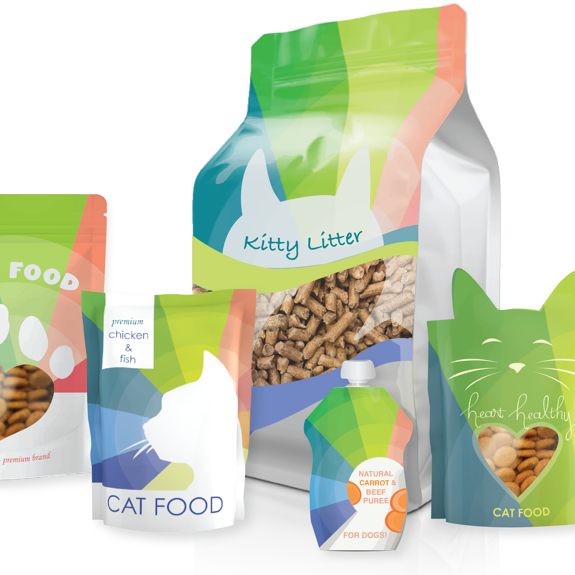 Custom flexible packaging products showing range of format and print options